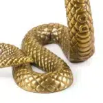 Gold snake sculpture in cast aluminum