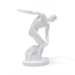 Table Lamp Discus Thrower, full front view of the sculpture