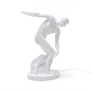 Table Lamp Discus Thrower, full front view of the sculpture