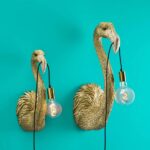 Wall Lamp Flamingo Gold, close-up detail of the gold finish