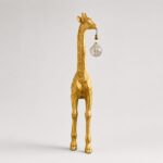 Floor Lamp Giraffe Gold, base and cable detail with light switch