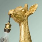 Floor Lamp Giraffe Gold, close-up detail of the shiny gold finish