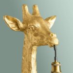 Floor Lamp Giraffe Gold, close-up detail of the shiny gold finish