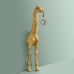 Floor Lamp Giraffe Gold, close-up detail of the shiny gold finish