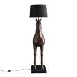 Floor Lamp Horse Brown, base and cable detail with light switch
