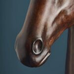 Floor Lamp Horse Brown, base and cable detail with light switch