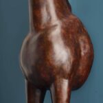 Floor Lamp Horse Brown, base and cable detail with light switch