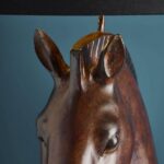 Floor Lamp Horse Brown, base and cable detail with light switch