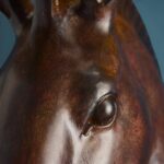Floor Lamp Horse Brown, base and cable detail with light switch