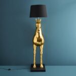 Floor Lamp Horse Gold, full front view of the sculptural horse form