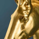 Floor Lamp Horse Gold, shown in a living room setting