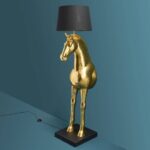 Floor Lamp Horse Gold, shown in a living room setting