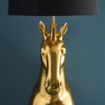Floor Lamp Horse Gold, shown in a living room setting