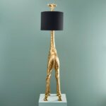 Floor Lamp Giraffe Gold and Black, close-up of the black lampshade