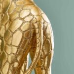 Floor Lamp Giraffe Gold and Black, close-up detail of the gold finish