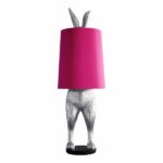 Floor Lamp Rabbit Silver and Pink, close-up of the pink shade