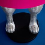 Floor Lamp Rabbit Silver and Pink, close-up of the pink shade