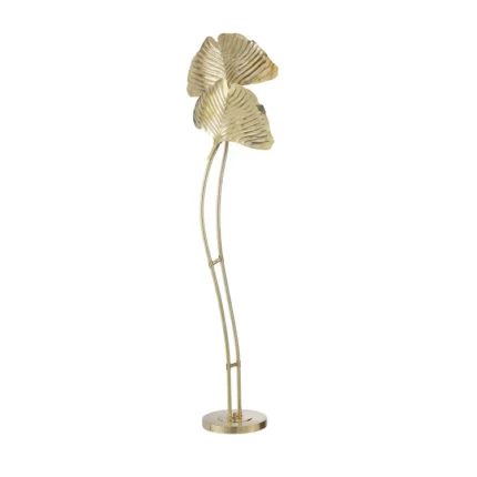 Detail of the gingko leaf-shaped brass shades