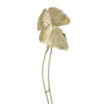 Brass leaf floor lamp with gingko-shaped shades, front view