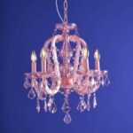 Glass Chandelier Aurora Pink, full front view of the glass elements