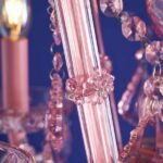 Glass Chandelier Aurora Pink, close-up detail of the pink glass
