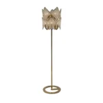 Gold floor lamp with rhombus modules, front view