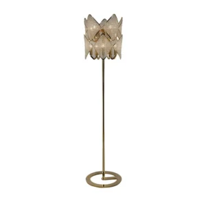 Gold floor lamp with rhombus modules, front view