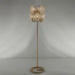 Gold floor lamp with rhombus modules, front view