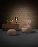 Sepia glass table lamp, front view