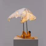 Table Lamp Couple Love Large, shown on a console table
