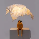 Table Lamp Couple Love Tall, full front view of the sculptural figures