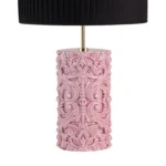 Baroque table lamp, alternate angle showing relief pattern