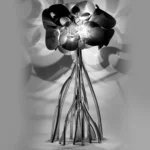 Close-up of the aluminum fiber blossoms