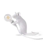 Table Lamp Mouse, full front view of the mouse sculpture
