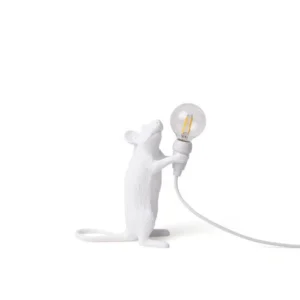 Table Lamp Mouse Standing, full front view of the mouse sculpture