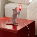 Table Lamp Mouse Standing Love Edition, shown on a desk or nightstand