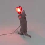 Table Lamp Mouse Standing Love Edition, shown on a desk or nightstand