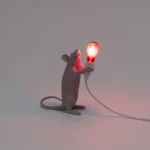 Table Lamp Mouse Standing Love Edition, shown on a desk or nightstand