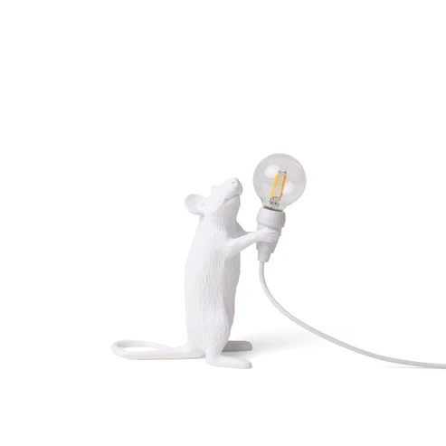 Table Lamp Mouse Standing, full front view of the mouse sculpture