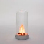 Table Lamp Miniature Scene Bonfire, shown on a nightstand