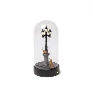 Table Lamp Miniature Scene Evening, close-up detail of the miniature scene