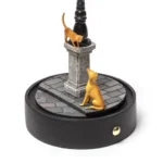 Table Lamp Miniature Scene Evening, full front view of the glass dome scene