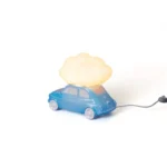 Table Lamp Vintage Car and Cloud, shown on a bedside table