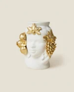 Ceramic bust vase, alternate angle showing headdress detail
