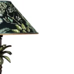 Palm table lamp, alternate angle showing green shade