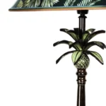 Close-up of the jungle-themed fabric shade