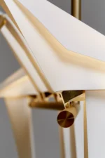 Close-up of the brass branch and suspension pole