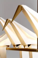 Detail of the origami-folded bird shapes
