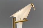 Close-up of the brass column and base