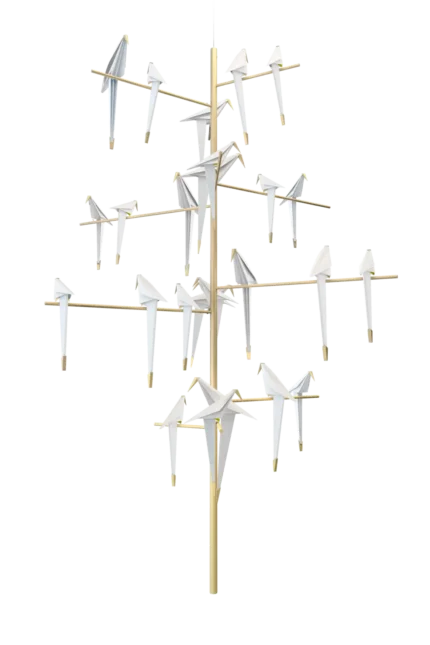 Close-up of the brass branch structure